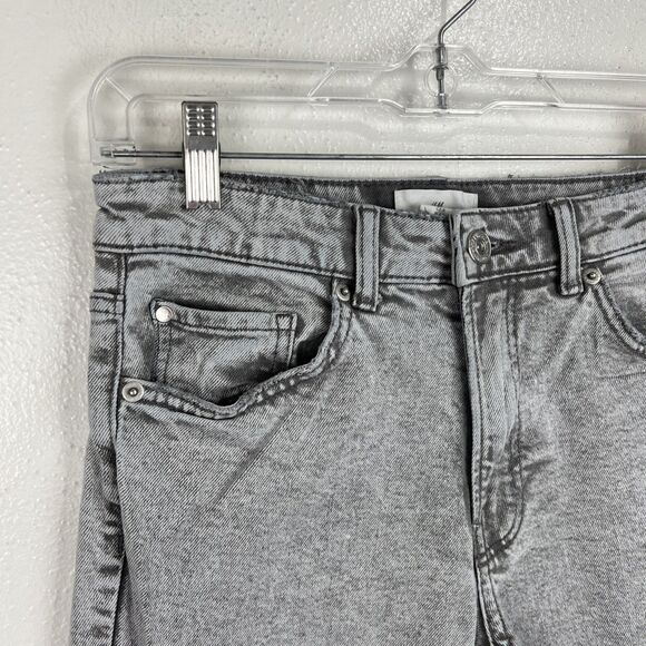 H&M Jeans Women 4 28 x 27 Grey Denim Straight Leg Cotton Casual Bottoms - Picture 8 of 11